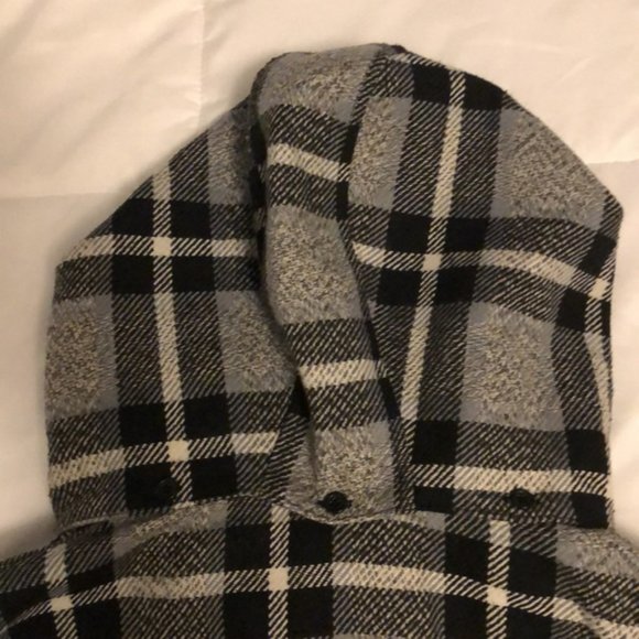 Women’s JouJou Plaid Pea Coat Jacket-size M - Picture 7 of 16